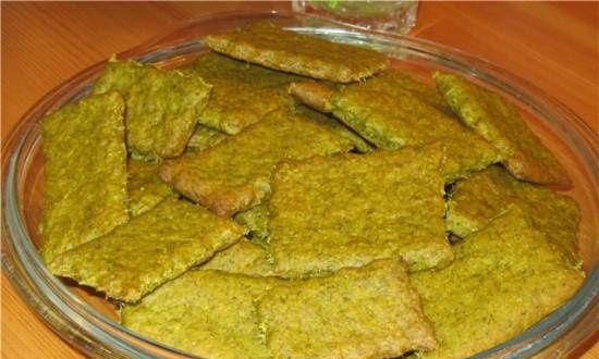 Green dill-garlic cookies