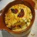 Cottage cheese casserole with sun-dried tomatoes and basil