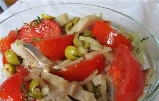 Tomaten- en haring salade