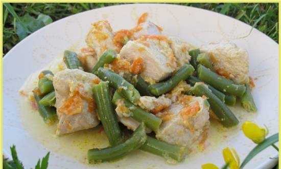 Turkey with green beans in a multicooker BRAND 37502