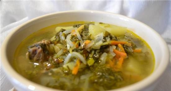 Sorrel cabbage soup with turnips