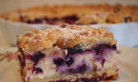 Blueberry pie with cottage cheese