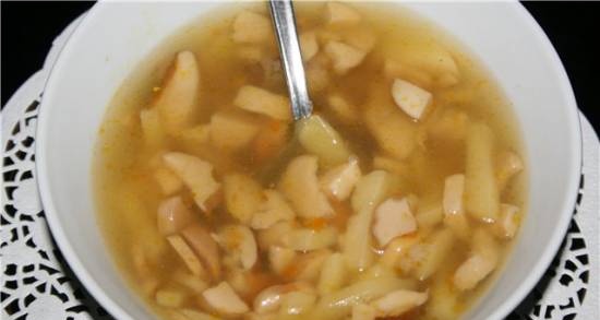 Mushroom soup with buckwheat (multicooker Brand 701)