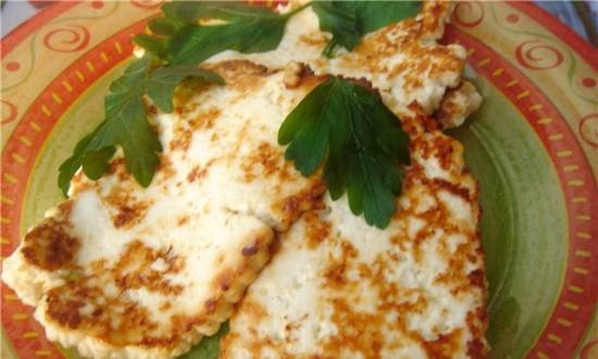 Fried Adyghe cheese "Easy quick supper"