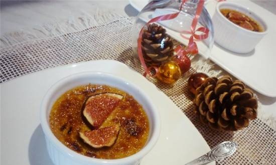 Foie gras and figs creme brulee