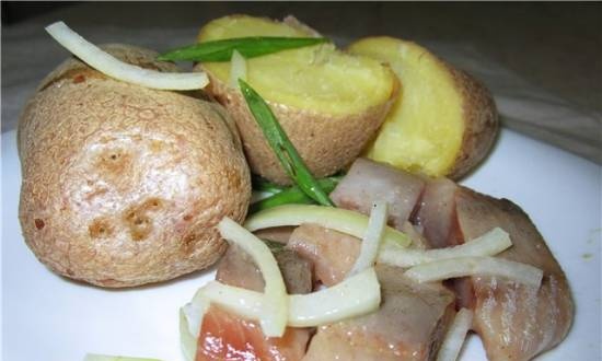 Microwave-baked potatoes