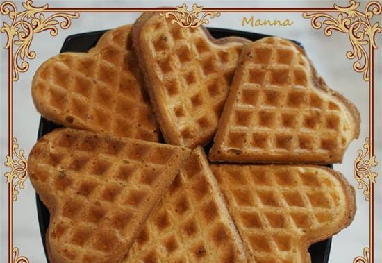 Rice cookies in a waffle iron