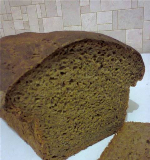 Rye-wheat (60/40) honey-malt bread (oven)