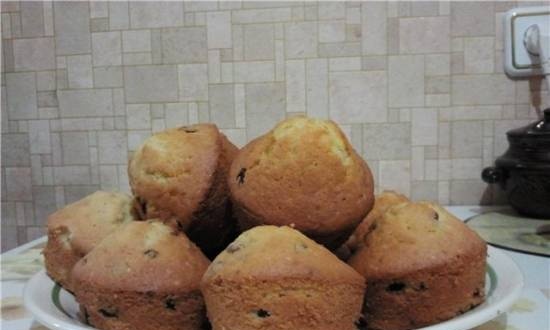Muffins de cuajada de jengibre con pasas