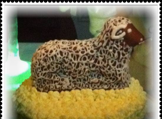 "Christmas Lamb" cake (biscuit with condensed milk)