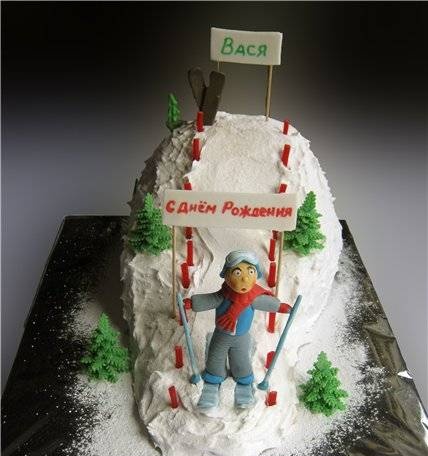 Cake "Skier Vasya" Master class