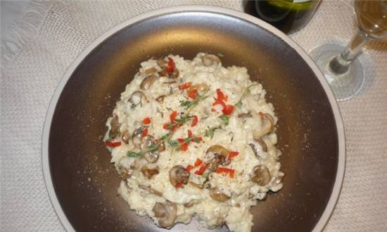 Risotto with mushrooms and mascarpone