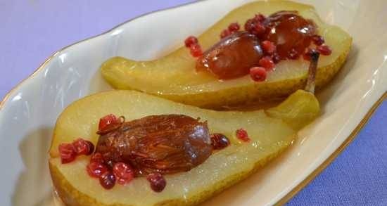 Steamed pears with dates