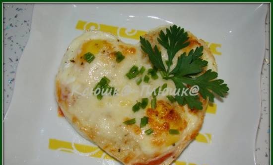 Vejce zapečená s rajčaty a sýrem (fritéza 35128)