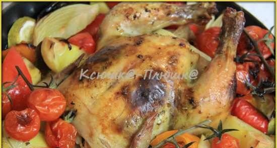 Fragrant chicken baked with vegetables in Brand 35128 Airfryer