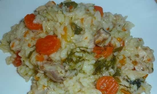 Risotto with chicken and vegetables in the Brand 6050 pressure cooker