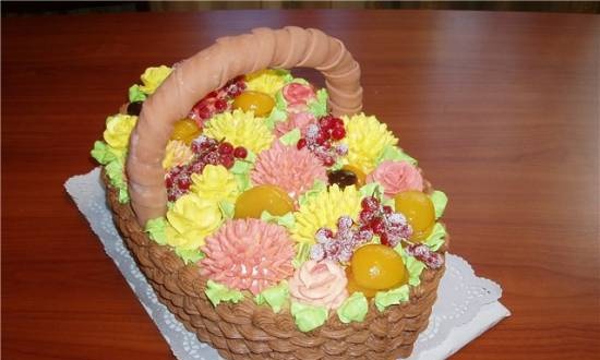 Cake "Basket" Weaving with cream. Master Class
