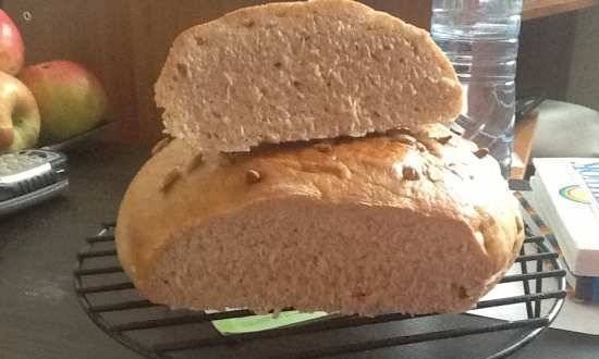 לחם מחיטה מלאה מאודה במעבד המטבח של oursson