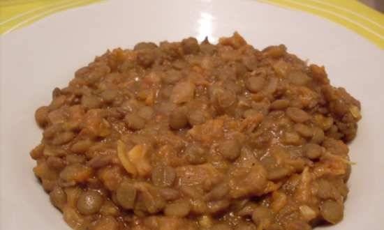 Lentils with carrot and onion fried in a multicooker Dex 60