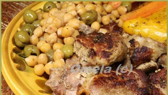 Pork tagine with chickpeas and vegetables