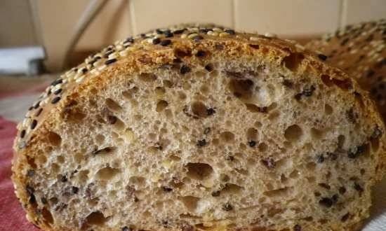 Bread with seeds based on R. Bertine's motives on dough