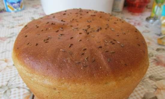 Tarwe-roggebrood met hopzuurdesem in de oven