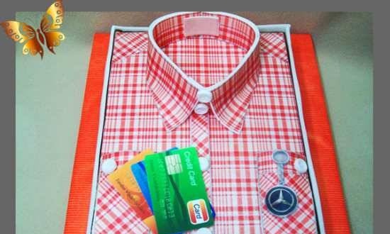 Cake "Shirt" with waffle paper (master class)