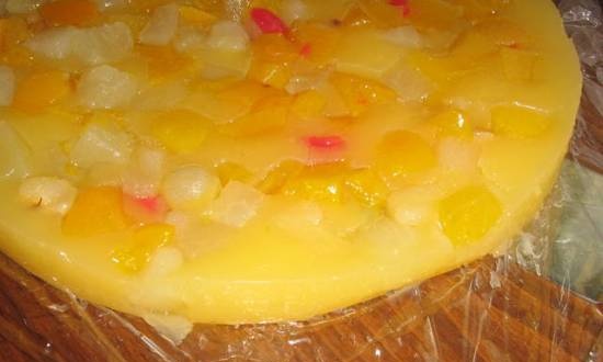 Fruit cake interlayer with vanilla pudding Dr. Otter, lean
