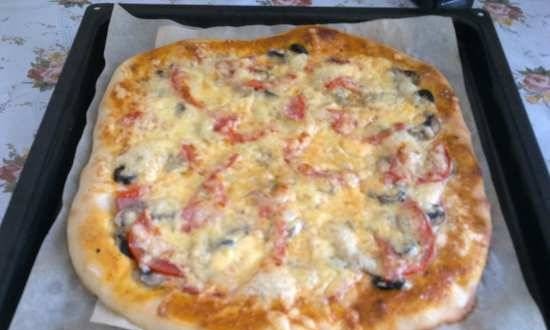 Pizza lievitata secondo la ricetta della macchina per il pane LG HB-205CJ