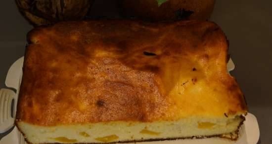 עוגת גבינה עם אפרסקים
