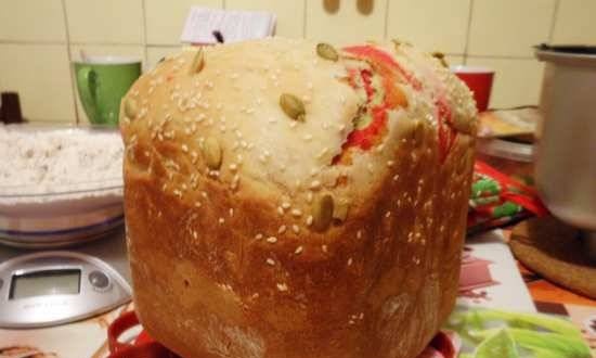 Australian vegetable bread in a bread maker