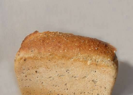 לחם שיפון עם סובין ודגנים על קפיר