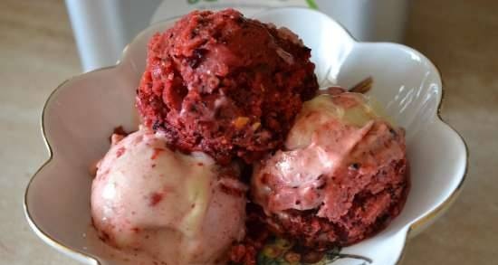 Natural fruit and berry ice cream in Yonanas ice cream maker