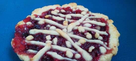Sand cake with cranberries and walnuts