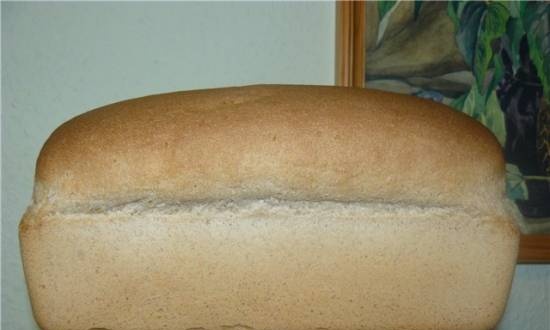 Wheat bread on rye sourdough in the oven