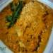 Pike perch in a spicy sauce with tarragon and basil