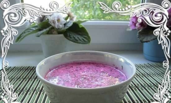Okroshka con kvas di barbabietola