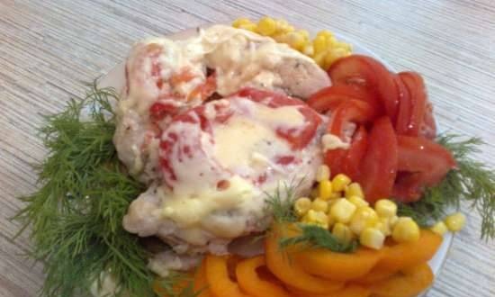 Chopped chicken breast with tomatoes and cheese (Moulinex Cook4Me CE 7011)