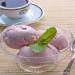 Raspberry ice cream with mint