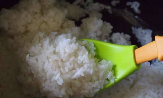 Rice with vegetables for garnish