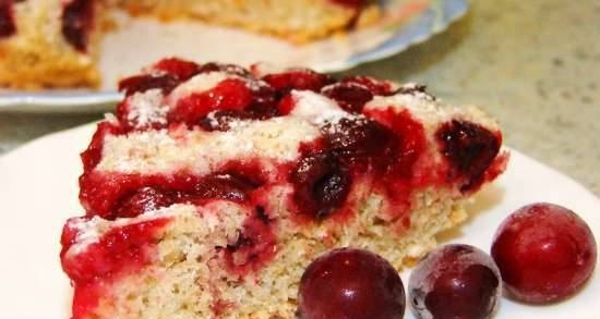 Oat pie with cherries (for Brand 37501 multicooker)