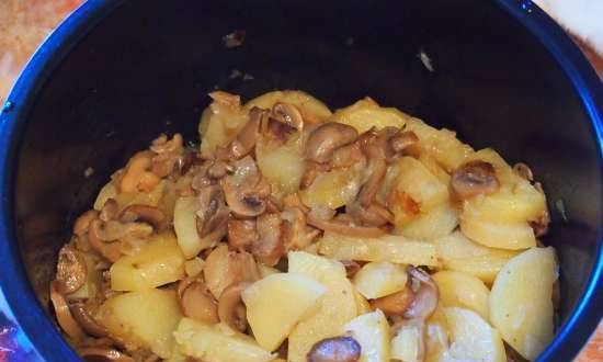 Gestoofde aardappelen met champignons