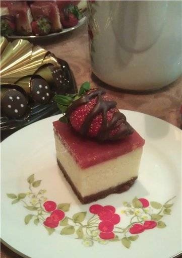 Tarta de queso con chocolate y frutos rojos