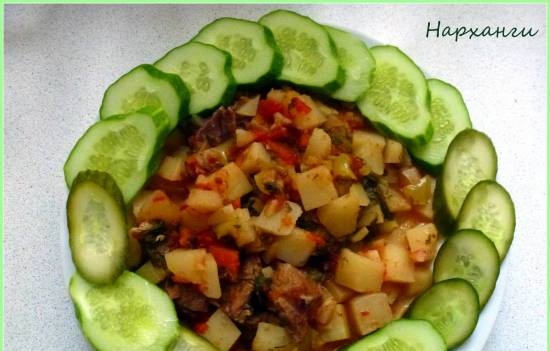 נארהאנג'י - תבשיל אוזבקי עם ירקות (בסיר לחץ לחם רב-קוקי 6051)