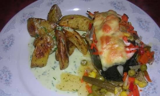 Salmon with vegetables (oven)