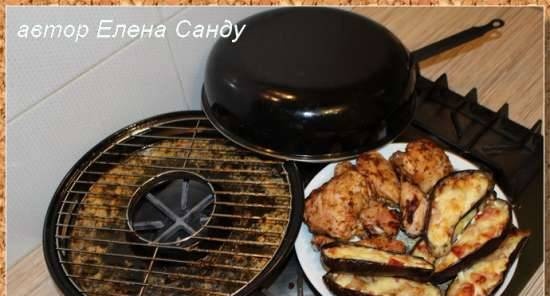 Chicken legs in honey-soy sauce (grill gas).