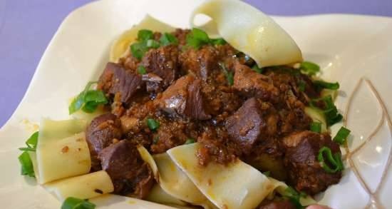 Tuscan wild boar (pig) ragout with pappardelli