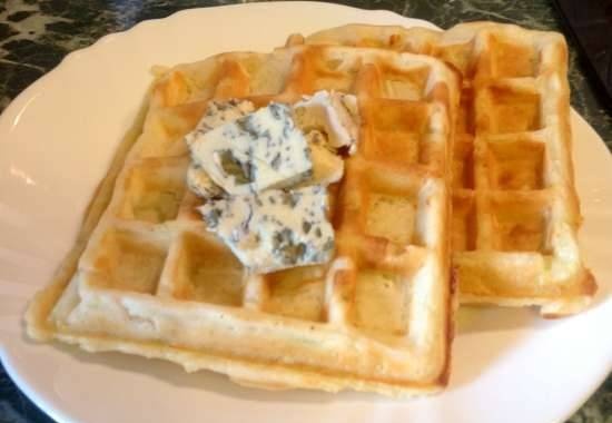 Thick zucchini waffles with Osterkron cheese