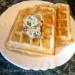 Thick zucchini waffles with Osterkron cheese
