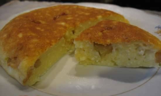 Cottage cheese and semolina casserole with rhubarb (slow cooker)